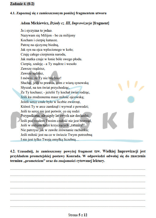 Sprawdzian Romantyzm Nowa Era Ponad Słowami Liceum www.napolski.edu.pl